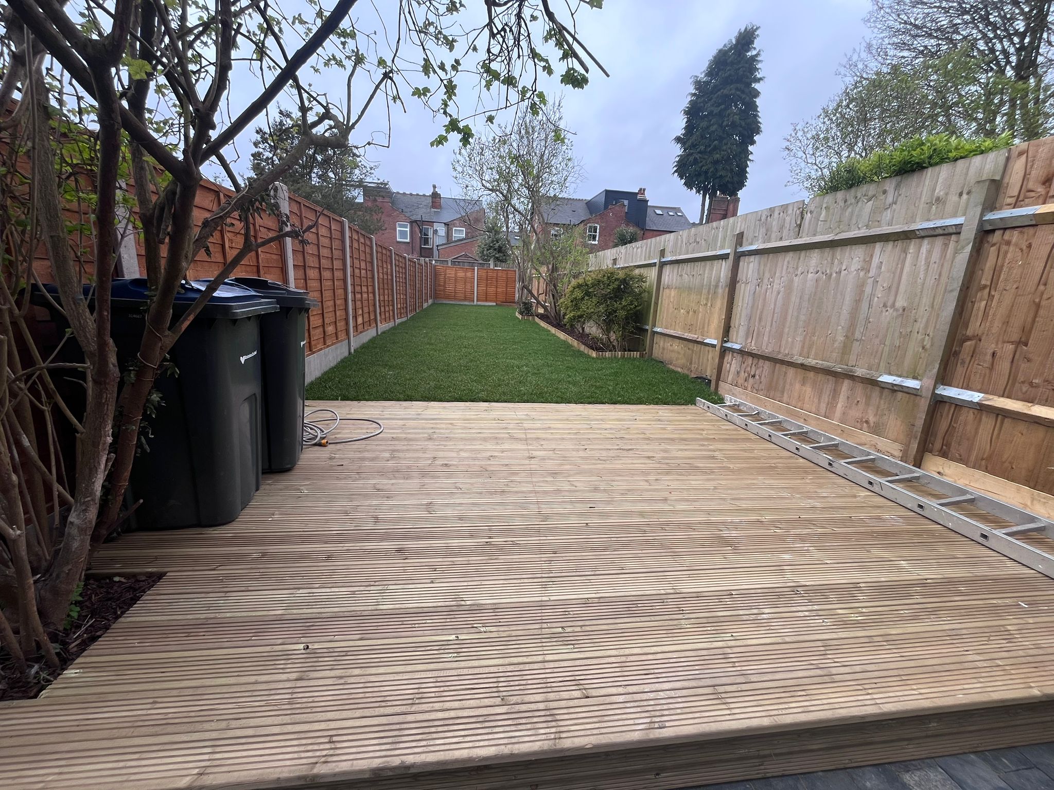 Garden decking and landscaping